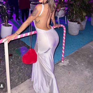 White Maxi prom dress